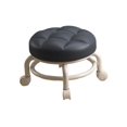 thumbnail image 4 of Asiento de rodillo bajo Muebles Taburete Multifuncional Portátil PU Cuero Acolchado Taburete con ruedas Asiento Sofá Taburete de té para dormitorio Negro Macarena Asiento de ruedas, 4 of 8