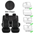 thumbnail image 3 of Full Set Faux Leather Car Seat Covers - Universal Fit, Low Back Front Seat Covers, Airbag Compatible, Split Bench Rear, Seat Cover for SUV, Sedan(grey), 3 of 5