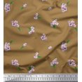 thumbnail image 1 of Soimoi Viscose Chiffon Fabric Leaves & Azalia Floral Print Fabric by The Yard 42 Inch Wide, 1 of 3
