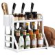 thumbnail image 2 of Soporte Para Cuchillos Multifuncional, Estante De Esquina Móvil, Estante Para Especias De Doble Capa, Estante De Almacenamiento De Cocina Conveniente Y Ordenado Para Una Fácil, 2 of 8