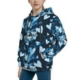 thumbnail image 2 of Fotbe Ice Blue Heart Pattern Youth Pullover Hooded Sweatshirt, Boys Hoodie, Kangaroo Pocket Hoodie for Kids Girls -Small, 2 of 6