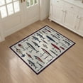 thumbnail image 3 of ODIKA 3'x5' Washable Throw Rug Stain Resistant, Low Profile, Non-Slip Hooked Fishing Lure Novelty Vintage Tackle Nautical Border Lake for Entryway, Kitchen, Mudroom, 3 of 7