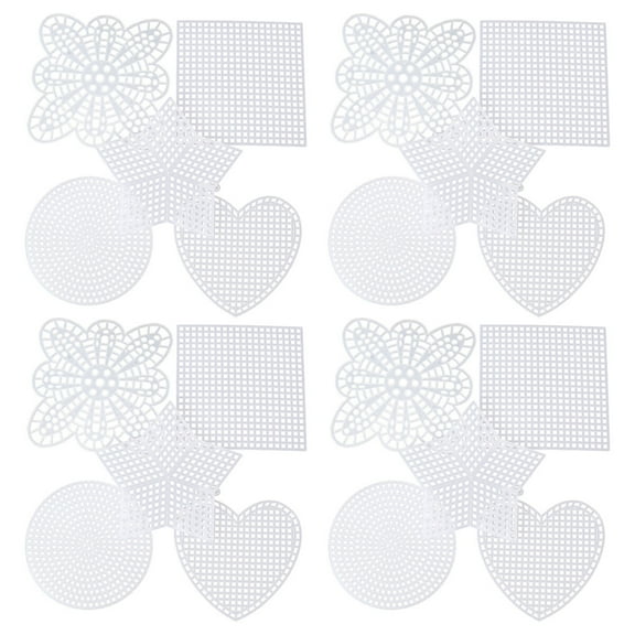 50 Pcs Plastic Canvas Sheets Embroidery Shapes Mesh Cross Stitch Set Child