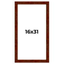 16x31 Walnut Brown Veneer Real Wood Picture Frame Width 1.75 inches | Interior Frame Depth 0.5