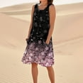 thumbnail image 4 of SAATLERI Womens Summer Dresses Trendy Casual Plus Size Sundresses for Women Floral Print Sleeveless Crew Neck Tank Dresses with Pockets, 4 of 5