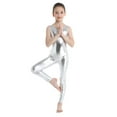 thumbnail image 5 of renvena Kids Girls One Piece Shiny Sleeveless Gymnastic Leotard Unitard Ballet Dance Jumpsuit Bodysuit, 5 of 7