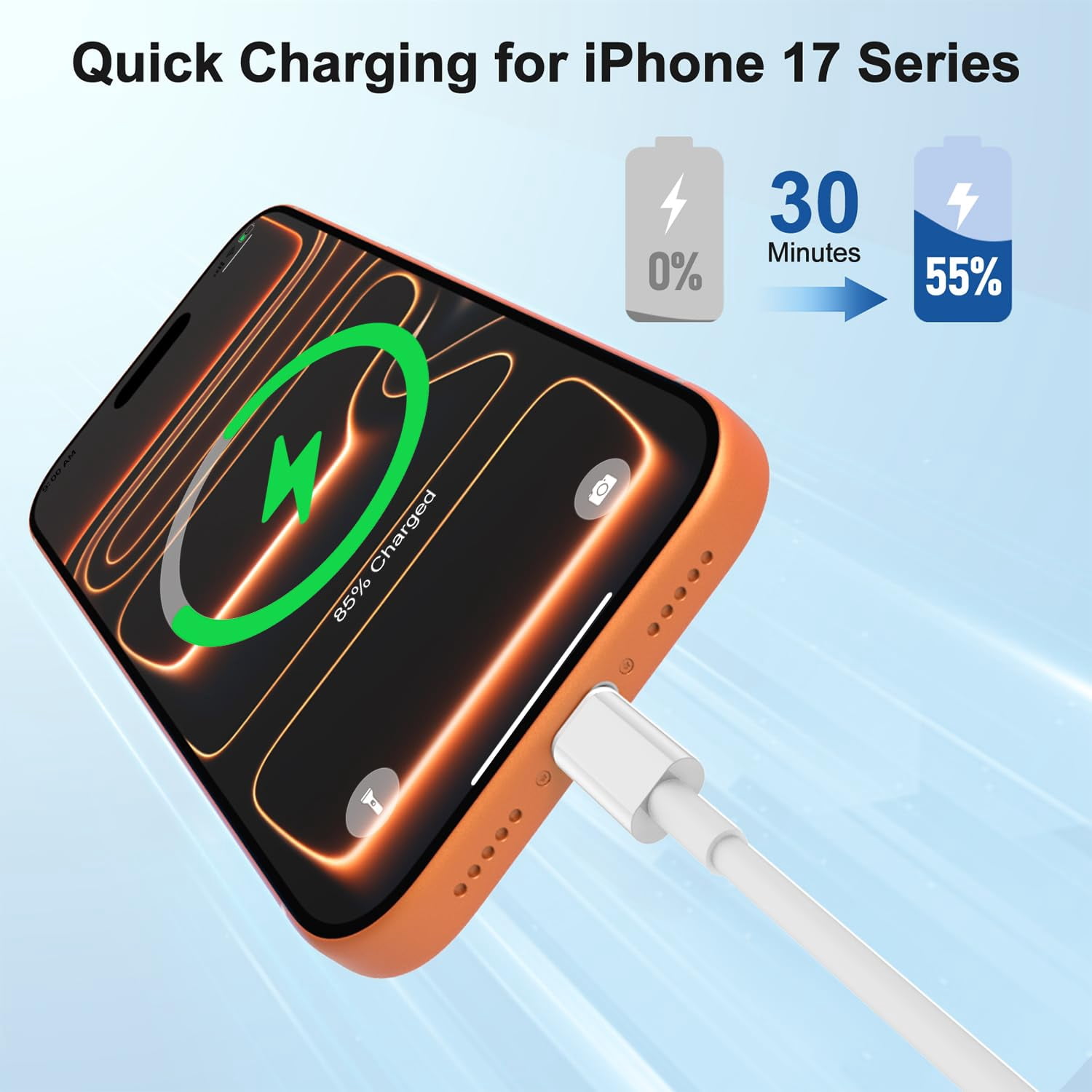 USB C to C Fast Charger Cable 15ft, Long Type C to USB C Charging Cord Wire for iPhone 17 Pro Max/17 Air/16 Pro/15 Plus,MacBook Pro 2021/2020/2019/2018,iPad 12.9/11 inch/Mini/Air,Samsung Galaxy