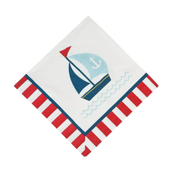 Nautical Baby Shower Lunch Napkins - Party Supplies - 16 Pieces