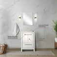 thumbnail image 5 of Lafarre 24 in W White Vanity, Cultured Marble Top, Rose Gold Faucet Set & 18 in Mirror, 5 of 6