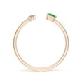 thumbnail image 2 of ANGARA Natural Two-Stone Square Emerald & Pear Diamond Open Ring in 14K Rose Gold for Women (Size-3mm) | May Birthstone, Birthday, Anniversary, Jewelry Gift for Women | Natural Emerald Ring, 2 of 10