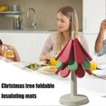 thumbnail image 2 of Christmas Tree Silicone Folding Anti-Scalding Mat High Temperature Placemat Cup Bowl Pot Mat Teapot Mat Square Bottom, 2 of 5