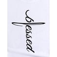 thumbnail image 4 of Playera estampada para mujer, divertida e inspiradora, novedosa, informal, de manga cortaBlessed Letter Print Crew Neck Sports Tee, Versatile Short Sleeves Casual Running Top, Women's ActivewearFath, 4 of 8