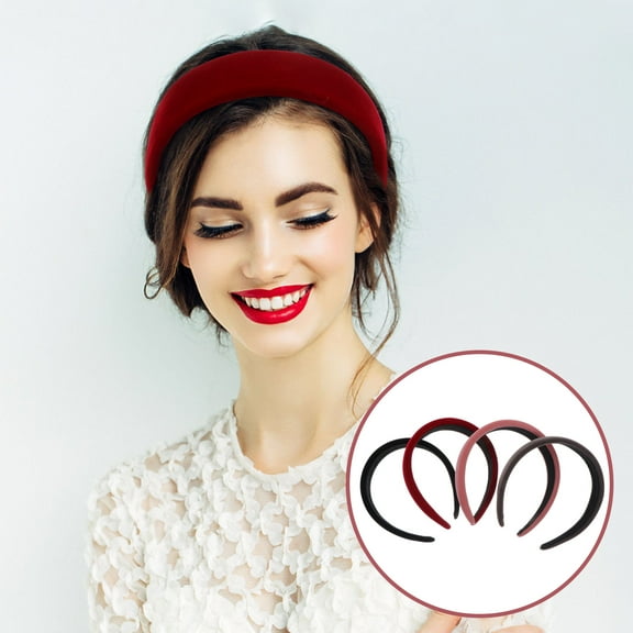 FENGGUIQU 4Pcs Holiday Headbands for Adults Comfortable Sponge Hair Hoops in Assorted Colors