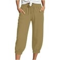 thumbnail image 2 of BILIKEYU Women's Linen Wide Leg Casual Loose High Waist Pants, women's clothing, straight leg jeans for women, cargo pants women baggy, 2 of 5