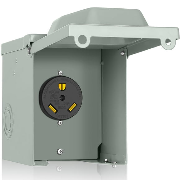 Caja de toma de corriente para vehículos recreativos PAULINN 30A Nema TT-30R 125V con certificación UL