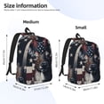 thumbnail image 3 of Naloa Vintage American Deer Canvas Backpack for Men Women Rucksack Casual Travel Daypack College Tote Satchel Bookbag for Teens-Medium, 3 of 7