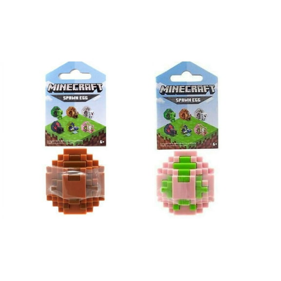Bundle of 2 - Minecraft Spawn Egg  Mini Figure |Brown Rabbit   Zombie Pigman