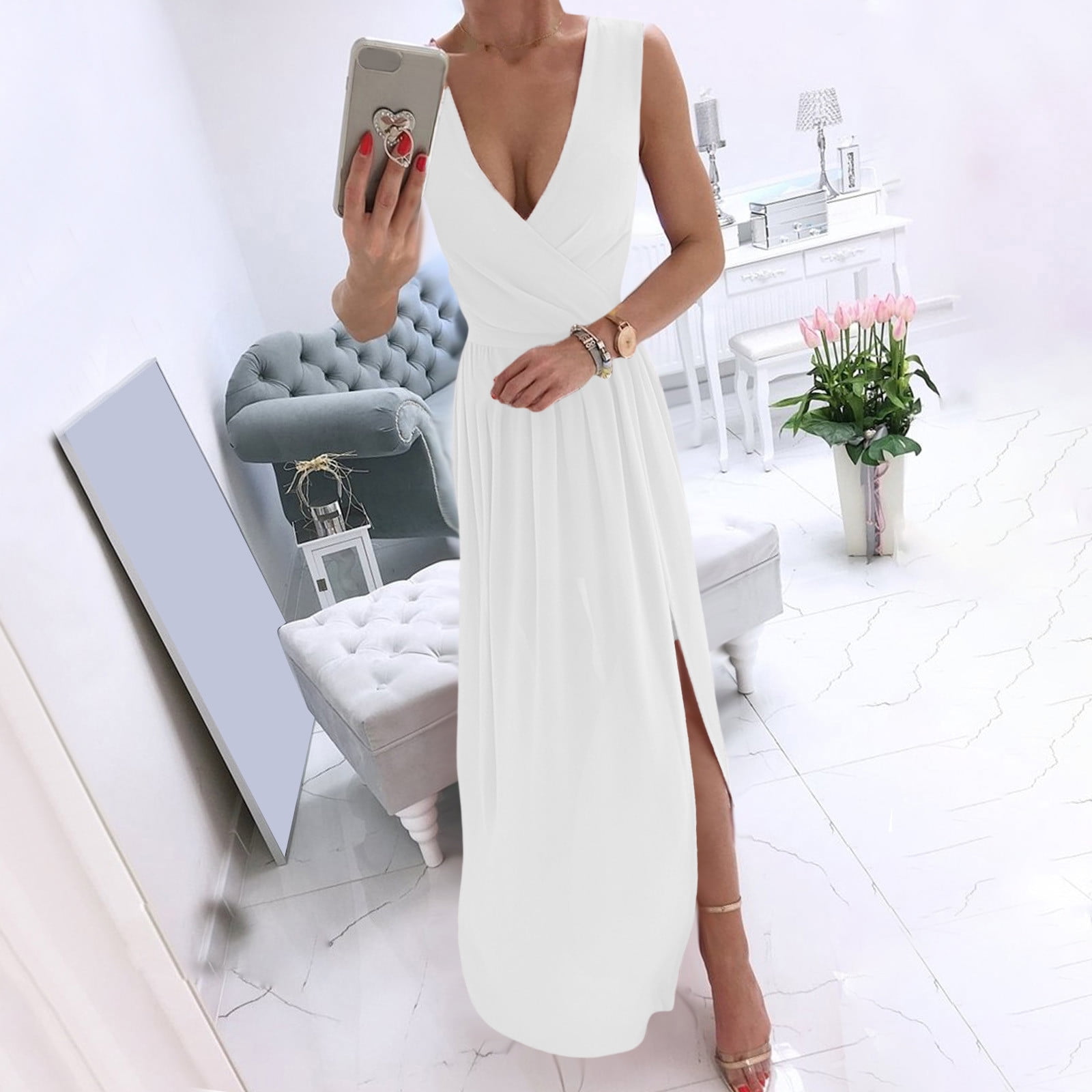 VKEKIEO Wedding Guest Dresses for Women,Sleeveless Party Dress,for