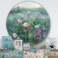 thumbnail image 3 of Designart 'Flower field' Farmhouse Metal Circle Wall Art, 3 of 3