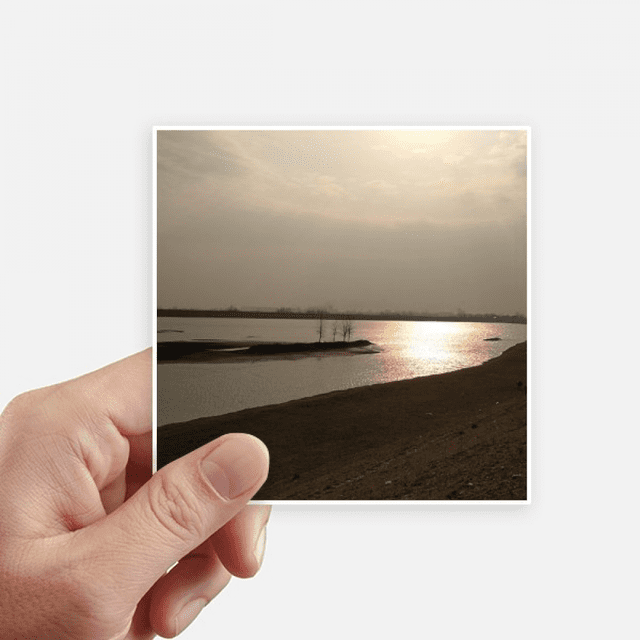 Dusk Beach Photography Sticker Square 4inch Wall Suitcase Laptop Decal 8pcs