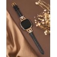 thumbnail image 2 of TOYOUTHS Leather Bands Compatible with Versa 4/Versa 3/Sense 2/Sense Band for Women, Dressy Bling Slim Leather Strap with D-shaped Diamonds Metal Buckle for Versa 4, 2 of 6