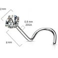 thumbnail image 2 of 20G Nose Screw Studs Surgical Steel Nose Rings Piercing 2mm 3mm CZ Nose Screw Rings Nose Piercing Jewelry, 2 of 5