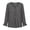 Gray, variant on LEKWK Ruffle Long Sleeve Shirts for Women V Neck Button Front Linen Tops Pleated Loose Dressy Casual Tunic Tops Fall Daily Office Travel Outfits