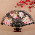 thumbnail image 3 of Vintage Lace Folding Peony Flower Pattern Portable Handheld Chinese Dance Summer Hand for Dance Photography And Events, 3 of 6