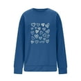 thumbnail image 5 of Wowcloth Women's Heart Print Sweatshirt, Round Neck Loose Fit Long Sleeve Hoodless, Soft Cotton Comfort, for Casual Wear and Valentine's Day, 5 of 5