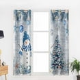 thumbnail image 5 of Blue Coastal Christmas Blackout Curtains | Light Blocking Print Window Curtains, Xmas Tree Nautical Starfish Vintage Thermal Insulated Window Drapes for Living Room Kitchen (2 Panels, 55"W x 39"L), 5 of 7