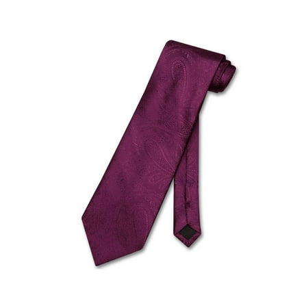 Color Paisley Necktie - Vesuvio Napoli NeckTie EGGPLANT PURPLE Color Paisley Design Men's Neck Tie