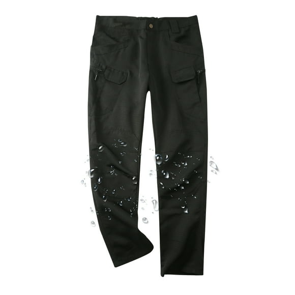 Amzcrzy Cargo Pants for Men Men Outdoors Water Proofing Fashion Solid Casual Elastic Waist Pocket Cargo Pants Men's Pants Men's Cargo Pants Pants for Men Men's Clothing Slacks for Men