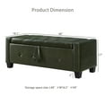 thumbnail image 6 of S-HOME 48 Inch Upholstered Tufted Faux Leather Storage Ottoman Bench With Easy Assembly For Bedroom And Living Room, Dark Green, 6 of 13