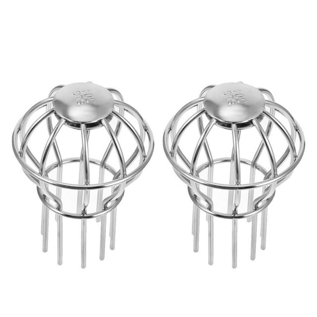 LOVEVER 2 Pcs Floor Drain Cover Downspout Screen Filter Rooftop Stainless Gutter Guard Strainer
