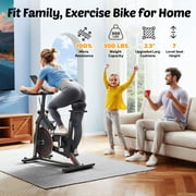Naipo Exercise Bike Indoor Cycling Bike with 300lbs Big Seat Cushion for Home Cardio Leg Workout