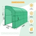 thumbnail image 4 of EAGLE PEAK 10x5x7ft Outdoor Lean to Walk-in Greenhouse with Shelf, Green, 4 of 8
