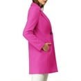 thumbnail image 4 of INSPIRE CHIC Women's Classic Notched Lapel Long Sleeves Long Overcoat M Fuchsia, 4 of 8