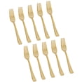 thumbnail image 1 of Cubiertos desechables Suministros de decoración resistente Utensilios Vajilla para fiestas Catering 10x tenedores dorados, 1 of 9