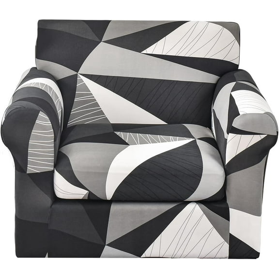 CHUNTIAN Couch Cover Chair Covers Printed Sofa Covers 2-Piece Stretch Armchair Sofa Couch Slipcover Sectional Couch Covers for Sofa Furniture Protector with Non Slip Elastic Bottom for Living Room