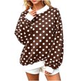 thumbnail image 6 of Tqcoqu Womens Mock Neck Sweatshirts Oversized Pullover Fall Outfits, Polka Dot Contrast Trim Long Sleeve Casual Loose Pullover Top, 6 of 9