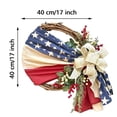 thumbnail image 7 of Youweixiong 4th of July Decoration Patriotic Wreath for Front Door USA Flag Red White and Blue Grapevine Wreaths, 7 of 7