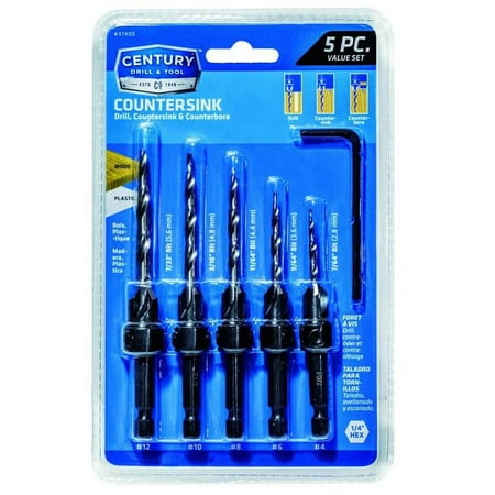 UPC: 0081838374051 | Century Drill & Tool 178374054 37405 Taper Countersink Set – 5 Piece