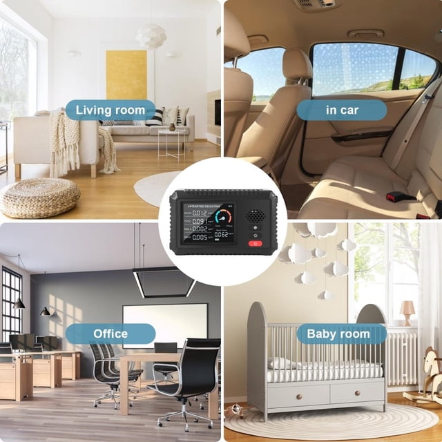 Dispositivo de medición de la calidad del aire, medidor de calidad del aire TVOC HCHO CO2 PM2.5 Monitor de calidad del aire probado y confiable
