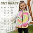 thumbnail image 6 of Xoenoiee Tie Dye Print Girls Lightweight Fleece Vest, Full Zip Sleeveless Outerwear for Fall Winter Spring, Running Hiking Jacket with Pockets, Size 11-12 Years, 6 of 7