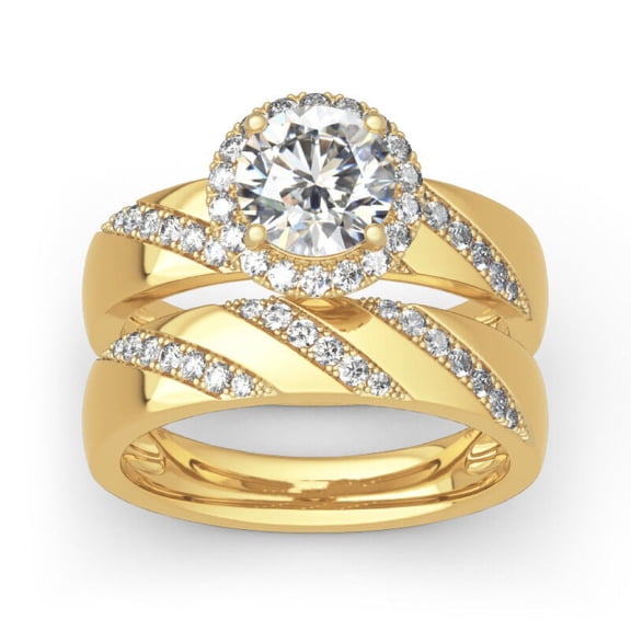 Round Geometry Gold Color Cross Rings for Women Elegant Metal Inlaid White Stones Ring Set Jewelry