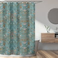 thumbnail image 2 of Sweet Jojo Designs Boho Floral Wildflower Blue and Orange Girl Fabric Shower Curtain, 2 of 6