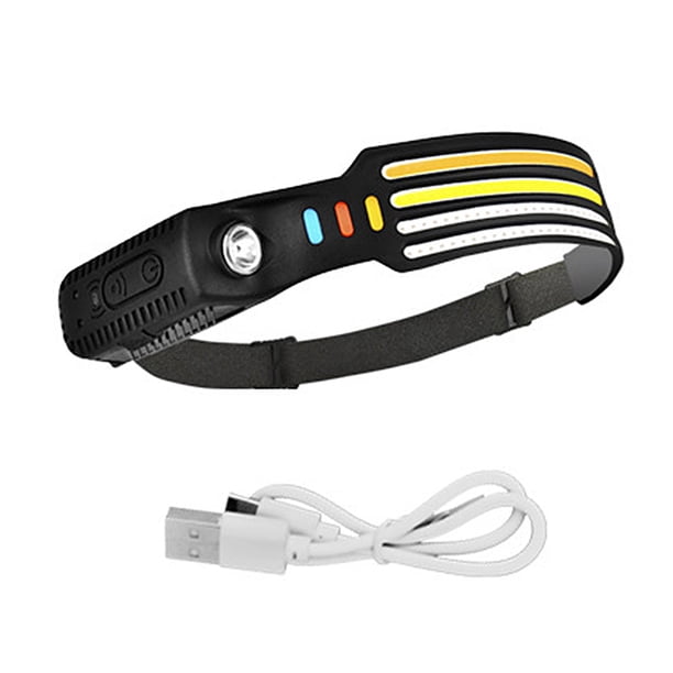 Linterna de cabeza COB tipo c, banda de carga para faros delanteros, 6 luces hechas para senderismo, pesca Hugtrwg Para estrenar