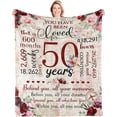 thumbnail image 1 of LHSHID 50th Birthday Gifts for Women Blanket 50th Birthday Decorations Woman 50th Birthday Gift Ideas Gifts for 50 Year Old Women 1973 Birthday Gifts for Women Throw Blanket 50x60in, 1 of 6