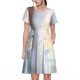 thumbnail image 1 of Balery The Cat Looks in the Mirror Vestidos sueltos de manga corta para mujer, vestidos de verano 2025, vestidos casuales de corte A con vuelo., 1 of 6