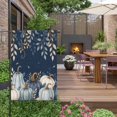 thumbnail image 5 of Thanksgiving Garden Flag 12 x 18 Inches, Fall White Blue Pumpkin Gold Leaf Rustic Navy Blue Weather Proof Outdoor Patio Flags Double Sided Small Garden Decoration for Yard Outside Home, 5 of 9